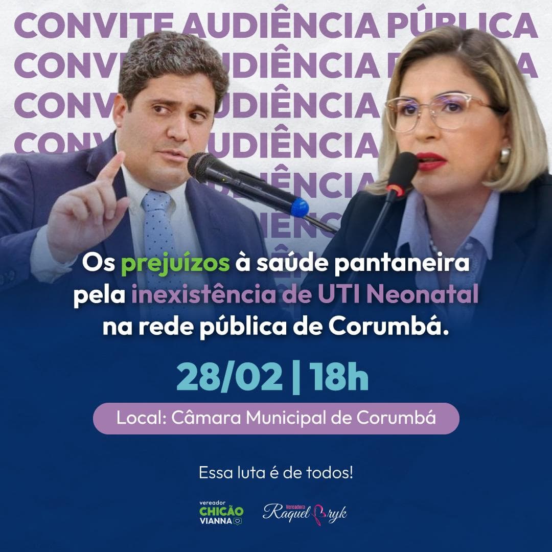 UTI Neonatal em Corumbá é tema de audiência pública dia 28, na Câmara