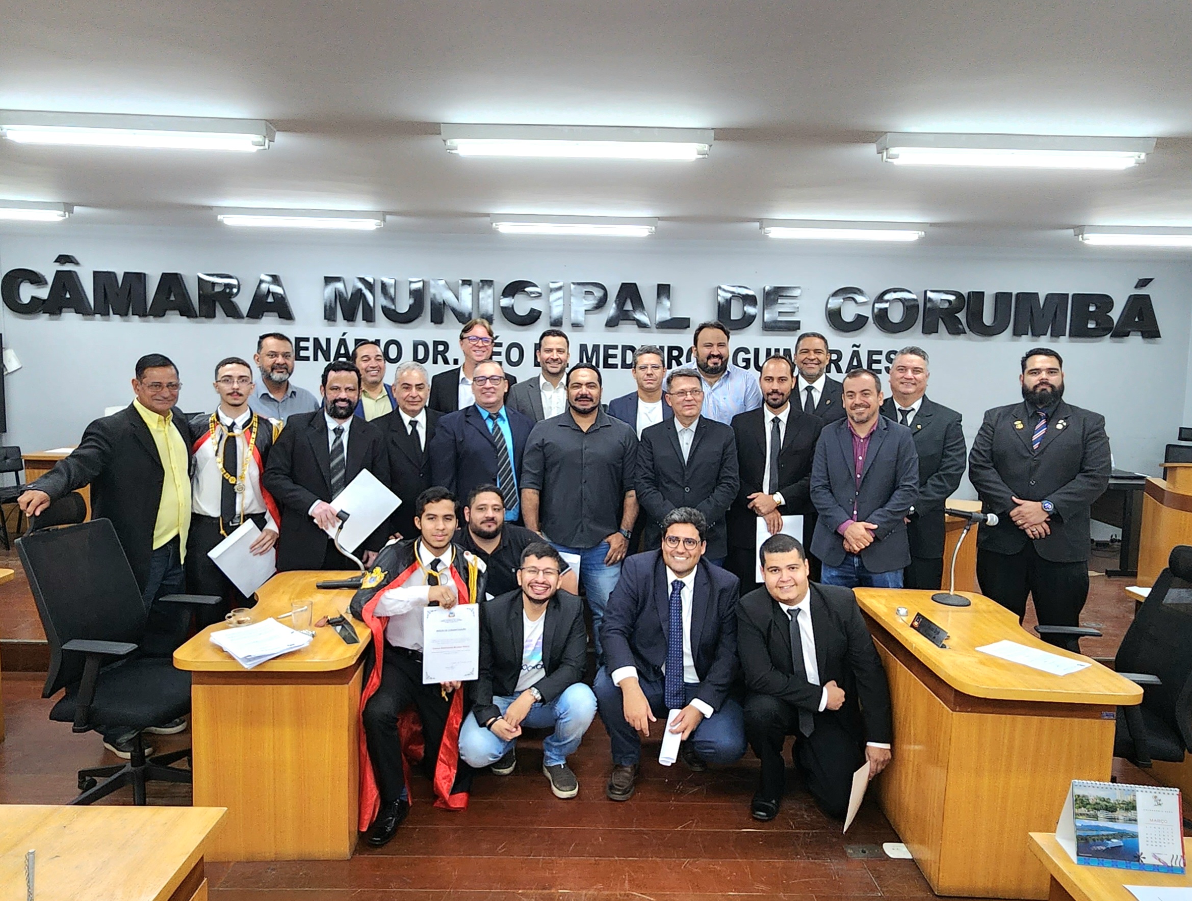 Dia Municipal da Ordem Demolay é lembrado com homenagens na Câmara de Corumbá
